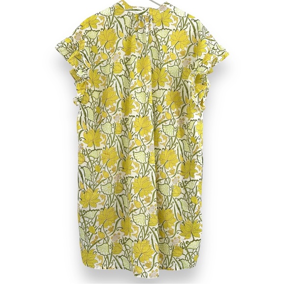 [relisted] Erica Wilson Yellow White & Green Floral Loose Fit Mini Dress - Picture 2 of 6